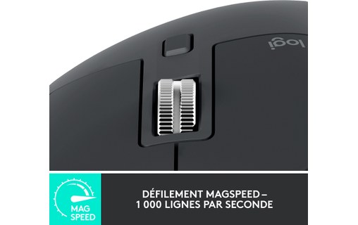 Souris sans fil Logitech MX Master 3S - Grise - Pour droitier, Ergonomique
