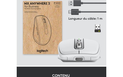 Logitech MX Anywhere 3 for Business souris Droitier Bluetooth Laser 4000 DPI