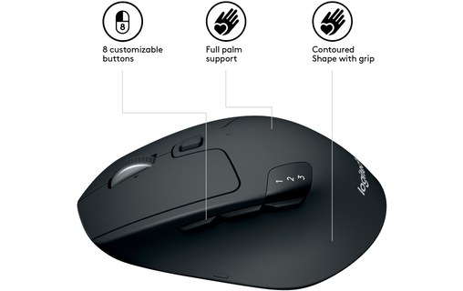 Souris sans fil Logitech M720 Triathlon - Noire
