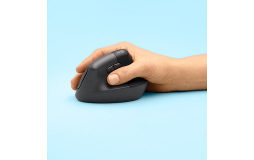 Souris sans fil Logitech Lift - Graphite - Ergonomique, Verticale