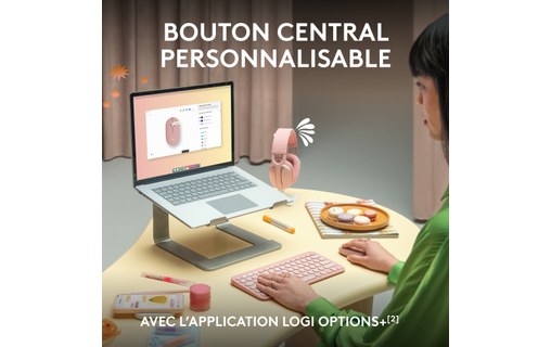 Souris sans fil Logitech Pebble 2 M350s - Rose