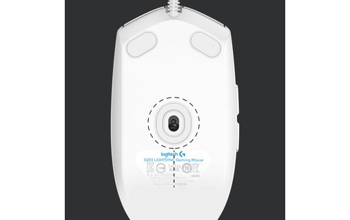 LOGITECH Souris filaire USB G203 Gaming LIGHTSYNC Blanche