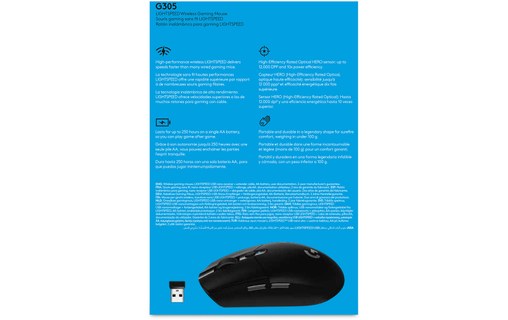 LOGITECH Souris filaire USB Gaming G305 LIGHTSPEED Noir