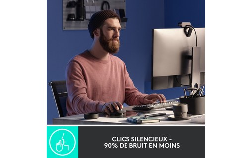 Souris sans fil Logitech MX Master 3S - Grise - Pour droitier, Ergonomique