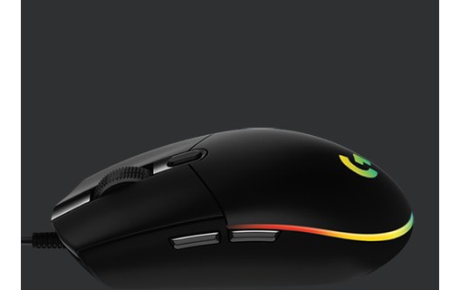 LOGITECH Souris filaire USB G203 Gaming LIGHTSYNC Noir