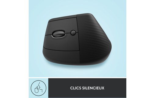 Souris sans fil Logitech Lift - Graphite - Pour gaucher, Ergonomique