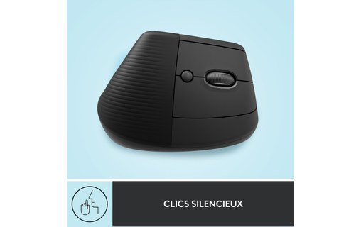 Souris sans fil Logitech Lift - Graphite - Ergonomique, Verticale