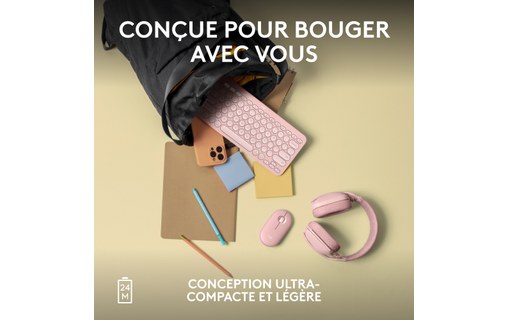 Souris sans fil Logitech Pebble 2 M350s - Rose