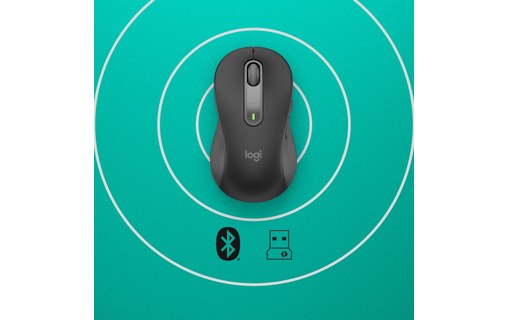 Souris sans fil Logitech Signature M650 L - Grise - Pour gaucher, Ergonomique
