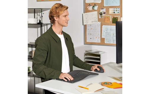 Souris sans fil Logitech Lift - Graphite - Pour gaucher, Ergonomique