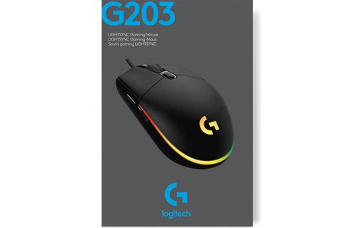 LOGITECH Souris filaire USB G203 Gaming LIGHTSYNC Blanche