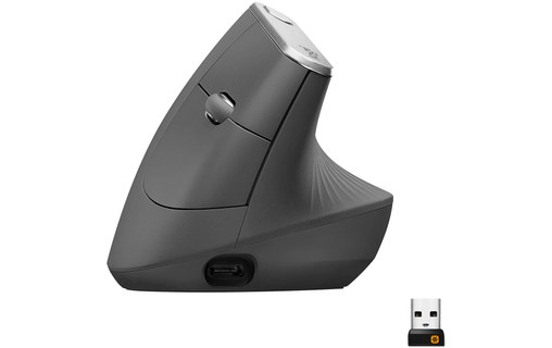 Souris sans fil Logitech MX Vertical - Graphite - Ergonomique, Verticale