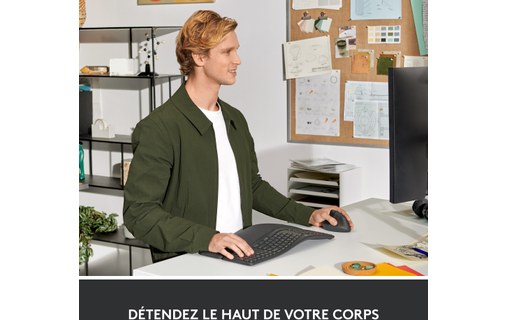 Souris sans fil Logitech Lift - Graphite - Pour gaucher, Ergonomique