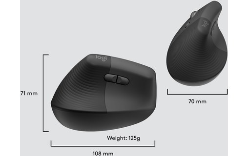 Logitech Lift for Business souris Gauche RF sans fil + Bluetooth Optique 4000 DP