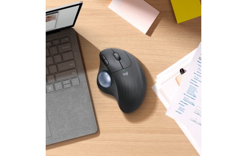 Souris sans fil Logitech ERGO M575 - Graphite - Ergonomique, Trackball