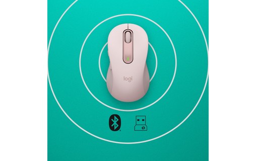 Souris sans fil Logitech Signature M650 L - Rose - Ergonomique