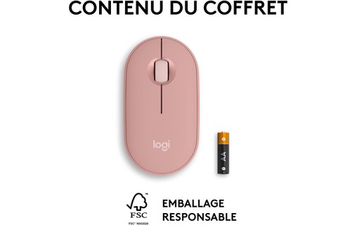 Souris sans fil Logitech Pebble 2 M350s - Rose