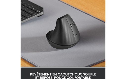 Souris sans fil Logitech Lift - Graphite - Ergonomique, Verticale