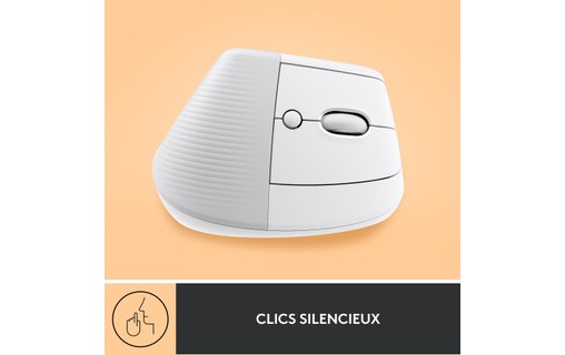 Souris sans fil Logitech Lift - Blanche - Ergonomique, Verticale