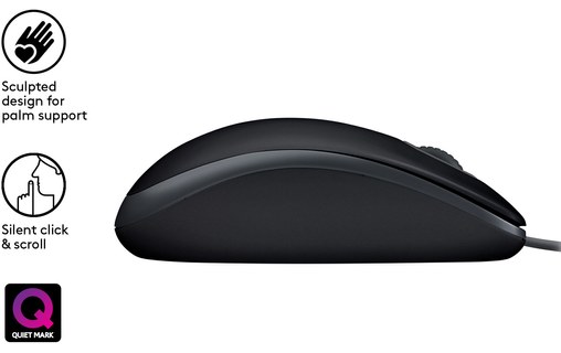 Logitech B110 souris USB Optique 1000 DPI Ambidextre