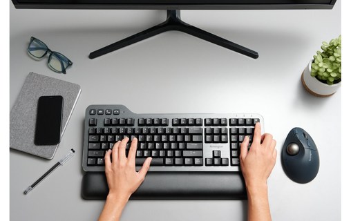 Souris sans fil Kensington Pro Fit Ergo - Grise, Noire - Ergonomique