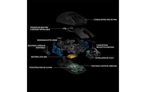 Logitech Pro souris RF sans fil Optique 16000 DPI Droitier