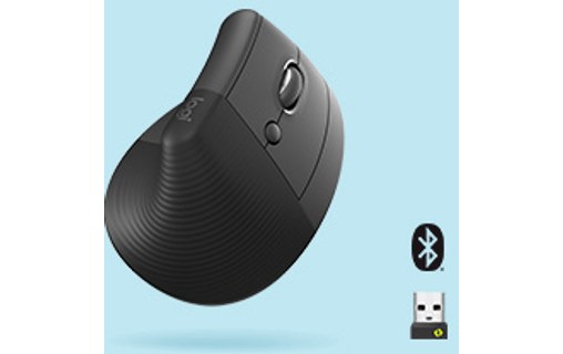 Souris sans fil Logitech Lift - Blanche - Ergonomique, Verticale