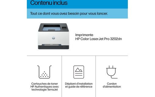 Imprimante laser HP Color LaserJet Pro 3202dn - AirPrint