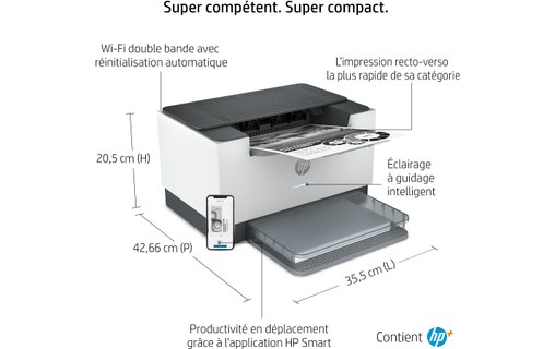 Imprimante laser HP LaserJet 6GW62E - WiFi, AirPrint, Bluetooth