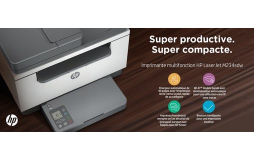 Imprimante multifonction HP LaserJet M234sdw - WiFi, AirPrint, Bluetooth