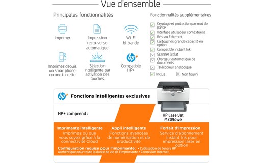 Imprimante laser HP LaserJet 6GW62E - WiFi, AirPrint, Bluetooth