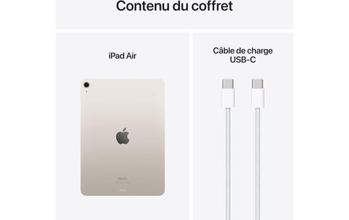Apple iPad Air 11" - 2024 - WiFi 128 Go - Lumière Stellaire