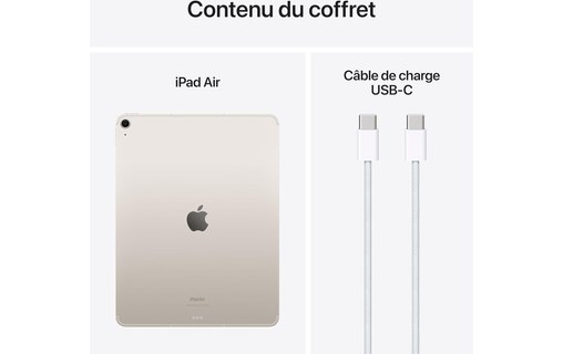 Apple iPad Air 13" - 2024 - WiFi + Cellular 128 Go - Lumière Stellaire