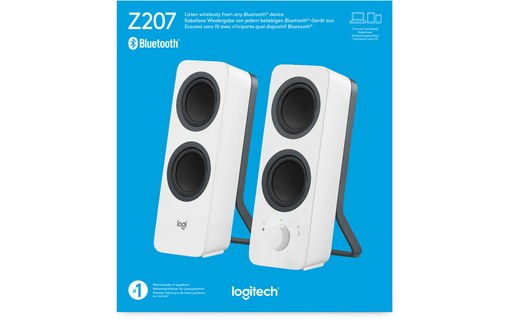 Enceinte PC Logitech Z207 Blanche - Bluetooth