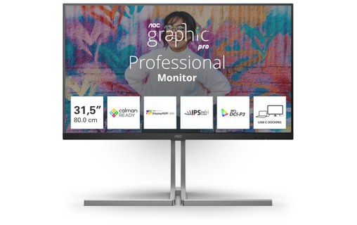Écran 31,5" AOC U32U3CV - 4K HDMI/DisplayPort/USB-C