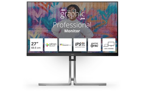 Écran 27" AOC Q27U3CV - 4K HDMI/DisplayPort/USB-C