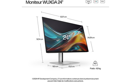 Écran 24" HP Série 7 Pro 724pn - HDMI/DisplayPort