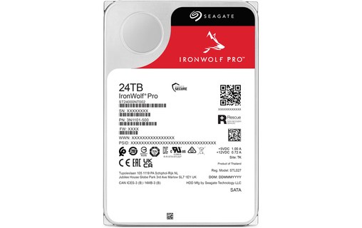 Seagate IronWolf Pro 24 To - Disque dur 7200 tr/min pour NAS - ST24000NT002