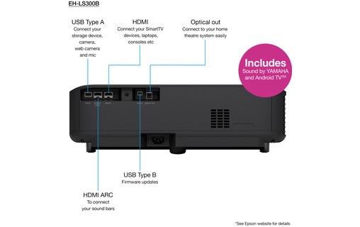 Vidéoprojecteur Home cinema Epson EH-LS300B - Laser