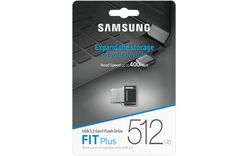 Clé USB Samsung Fit Plus 512 Go - Noir, Métal - USB 3.2