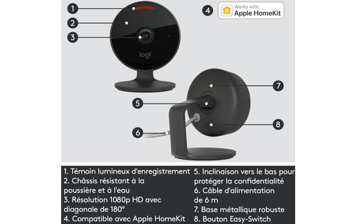 Caméra de surveillance extérieure WiFi - Logitech Circle View