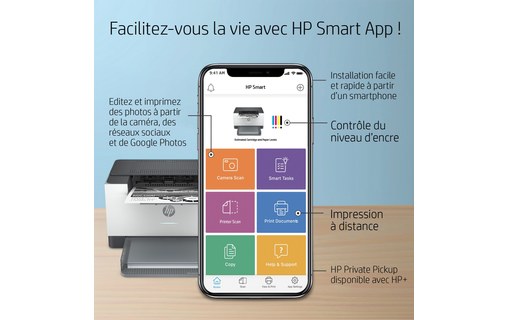 Imprimante laser HP LaserJet 6GW62E - WiFi, AirPrint, Bluetooth