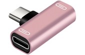 Eko Adaptateur Splitter Double USB Type-C vers USB Type-C Rose champagne