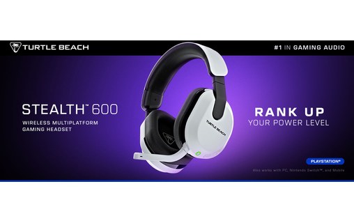 Casque gaming sans fil Turtle Beach Stealth 600 pour PS5, Blanc - Bluetooth