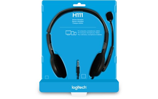 Micro-casque Logitech H111, Gris - Jack 3,5 mm