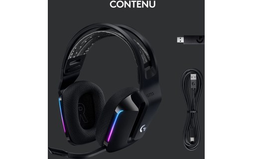 Casque gaming sans fil Logitech G733, Noir