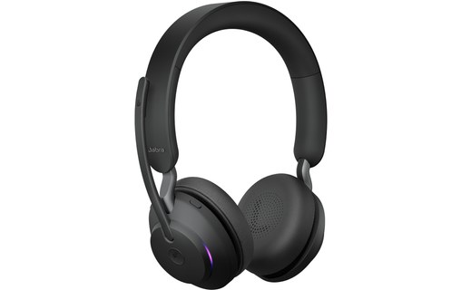 Micro-casque sans fil Jabra Evolve2 65 Link 390a MS Teams Stereo, Noir - USB