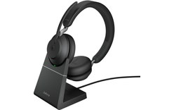 Micro-casque sans fil Jabra Evolve2 65 MS Teams Stereo & support de charge, Noir