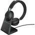 Micro-casque sans fil Jabra Evolve2 65 MS Teams Stereo & support de charge, Noir