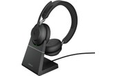 Micro-casque sans fil Jabra Evolve2 65 MS Teams Stereo & support de charge, Noir
